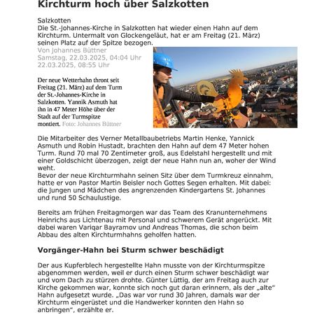 Vergoldeten Schmuck in 47 Meter Höhe montiert_0